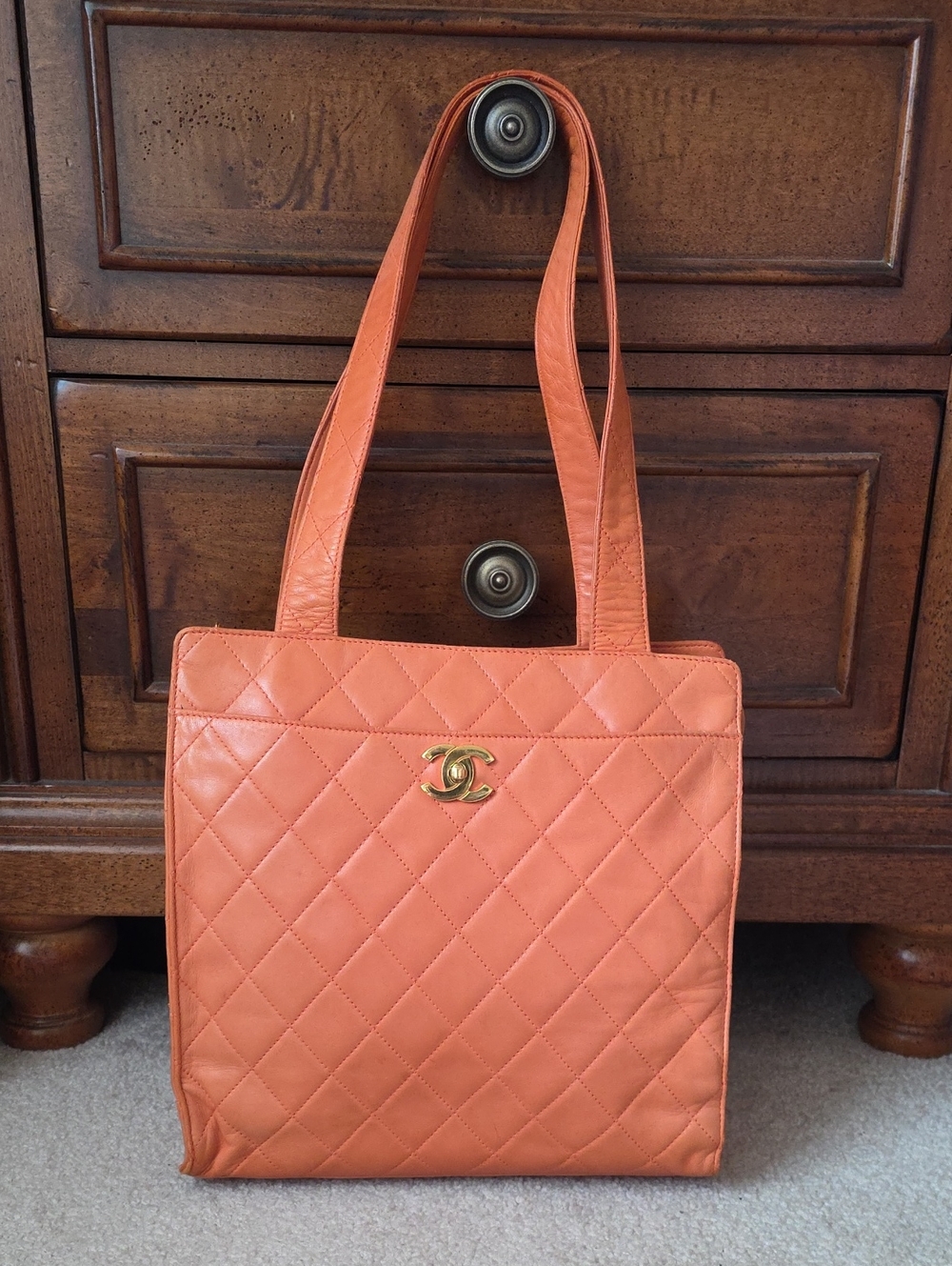 CHANEL Quilted Timeless Leather CC Turnlock Tote